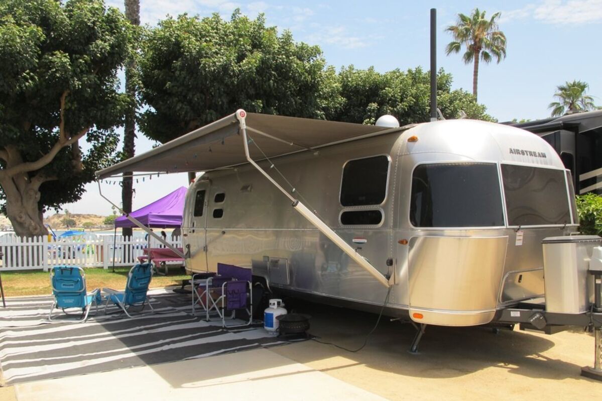 Airstream RV at a campsite