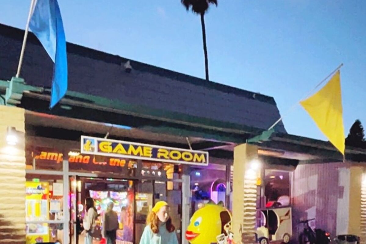 Game Room entrance with ping-pong table in front.